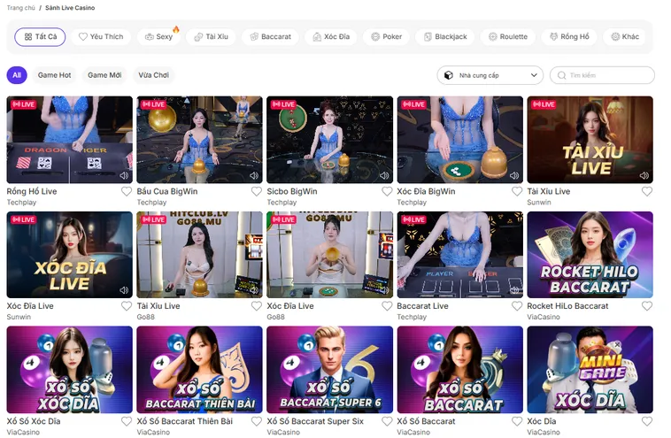 Đa Dạng Trò Chơi Tại Sảnh Live Casino Bin88 Đẳng Cấp Với Trải Nghiệm Chân Thực Nhất
