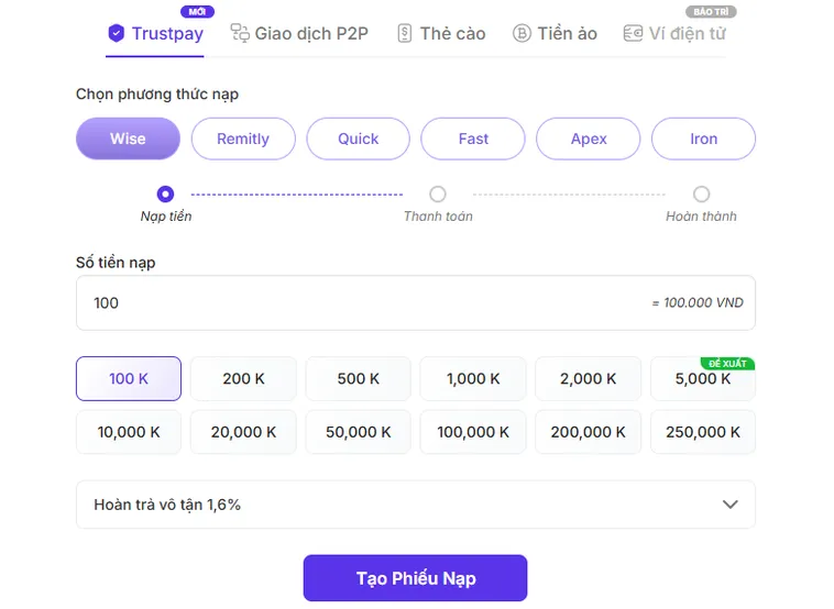 Nạp Tiền Bin88 Hướng Dẫn Cách Bơm Vốn Cược Siêu Tốc Cho Mọi Người Chơi Tại Hệ Thống