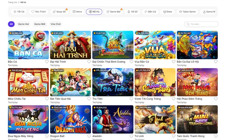Hệ Thống Trò Chơi Tại Sảnh Nổ Hũ Bin88 Đỉnh Cao Với Tỷ Lệ Thắng Cực Lớn