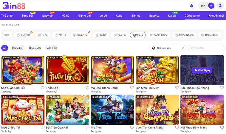Thế Giới Trò Chơi Đa Dạng Tại Slot Game Bin88 Với Cơ Hội Săn Jackpot Cực Khủng