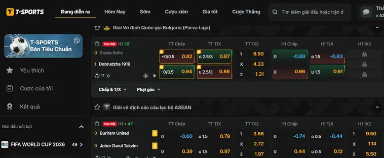 Trải Nghiệm Cá Cược Thể Thao T-Sports Tại Bin88 Đẳng Cấp Số 1