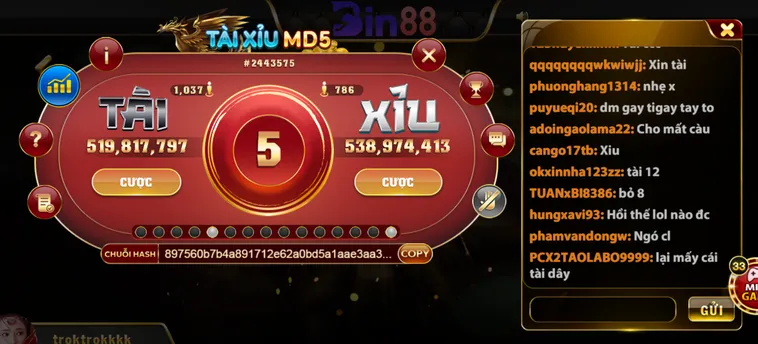 Chinh Phục Đỉnh Cao Cùng Tài Xỉu MD5 Tại Bin88 Với Tỷ Lệ Thắng Cực Khủng