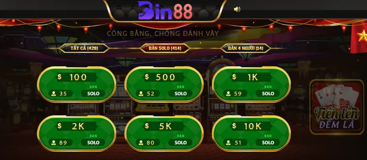Trải Nghiệm Đỉnh Cao Tiến Lên Đếm Lá Tại Bin88 Với Tỷ Lệ Thắng Lớn Mỗi Ngày